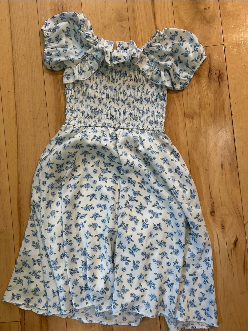 Ivy City Co Mini Rae Dress in Blue Floral 8T - Picture 8 of 8